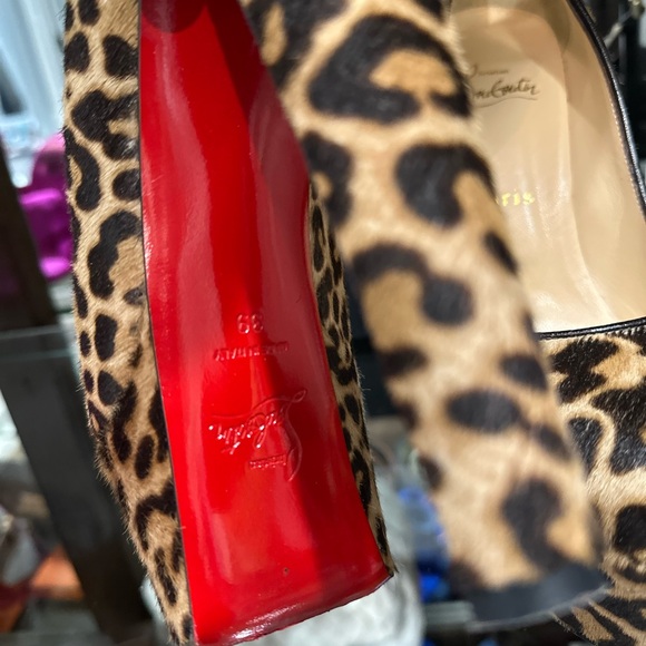 Christian Louboutin Leopard Print Platform Heels - Picture 3 of 4